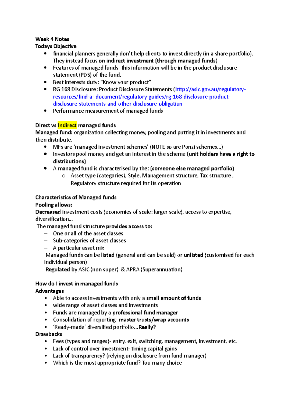 Financial Planning Week 4 Notes - Week 4 Notes Todays Objective ...