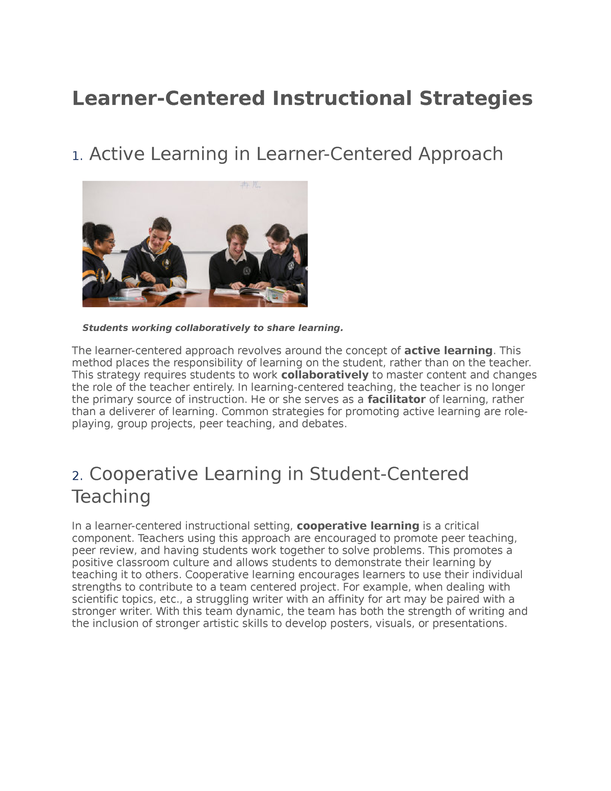 Learner-Centered-Strategies - Learner-Centered Instructional Strategies ...