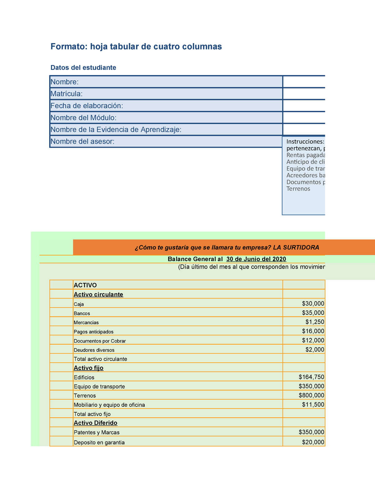 Estructura De Balance General Formato Hoja Tabular De Cuatro Vrogue 7734