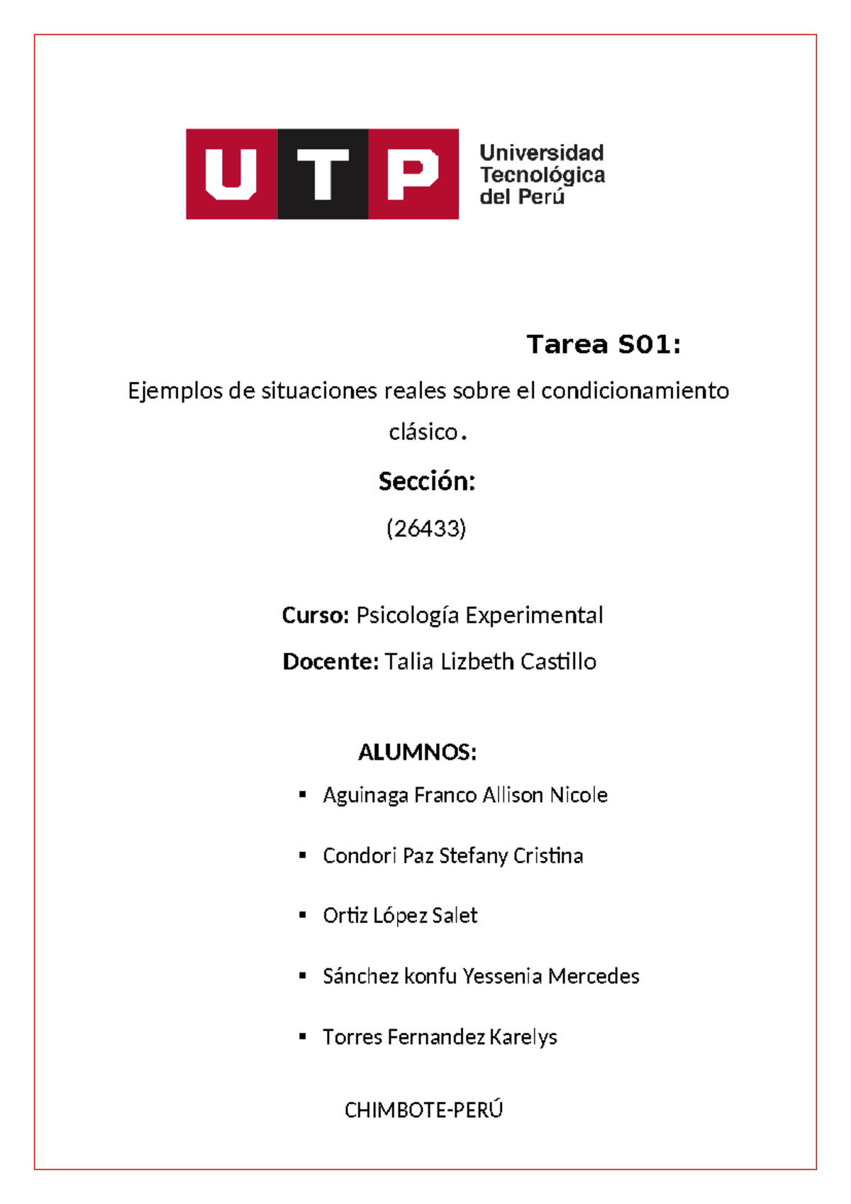 Psicología Experimental S01 Comprensión Y Redacción De Textos Tarea