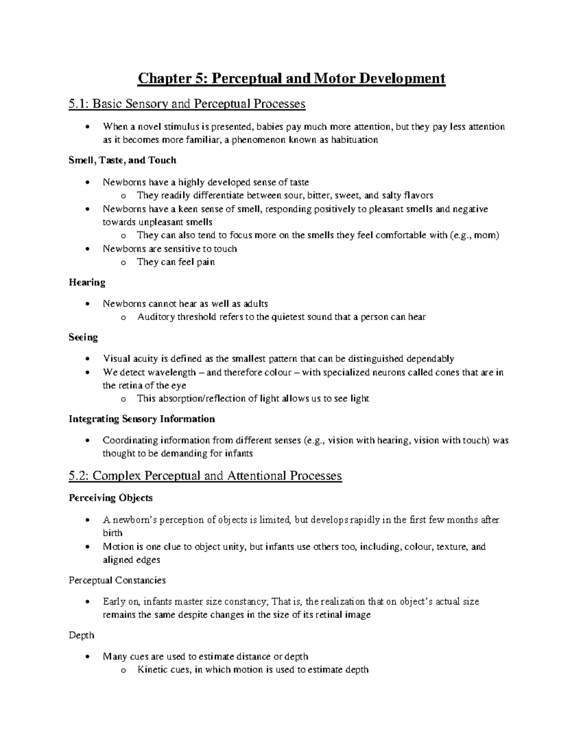 Chapter 5 - Perceptual and Motor Development-converted - Chapter 5 ...