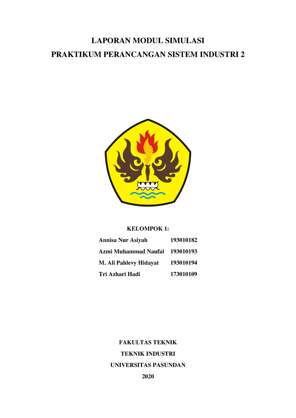 Laporan Praktikum Perancangan Sistem Industri Modul Simulasi Dan ...