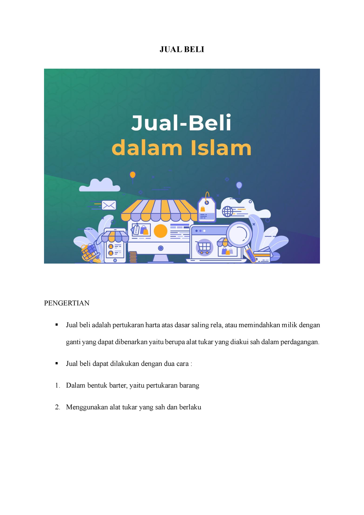 Al Islam 3 - Pengertian Jual Beli Halal Dalam Islam - JUAL BELI ...