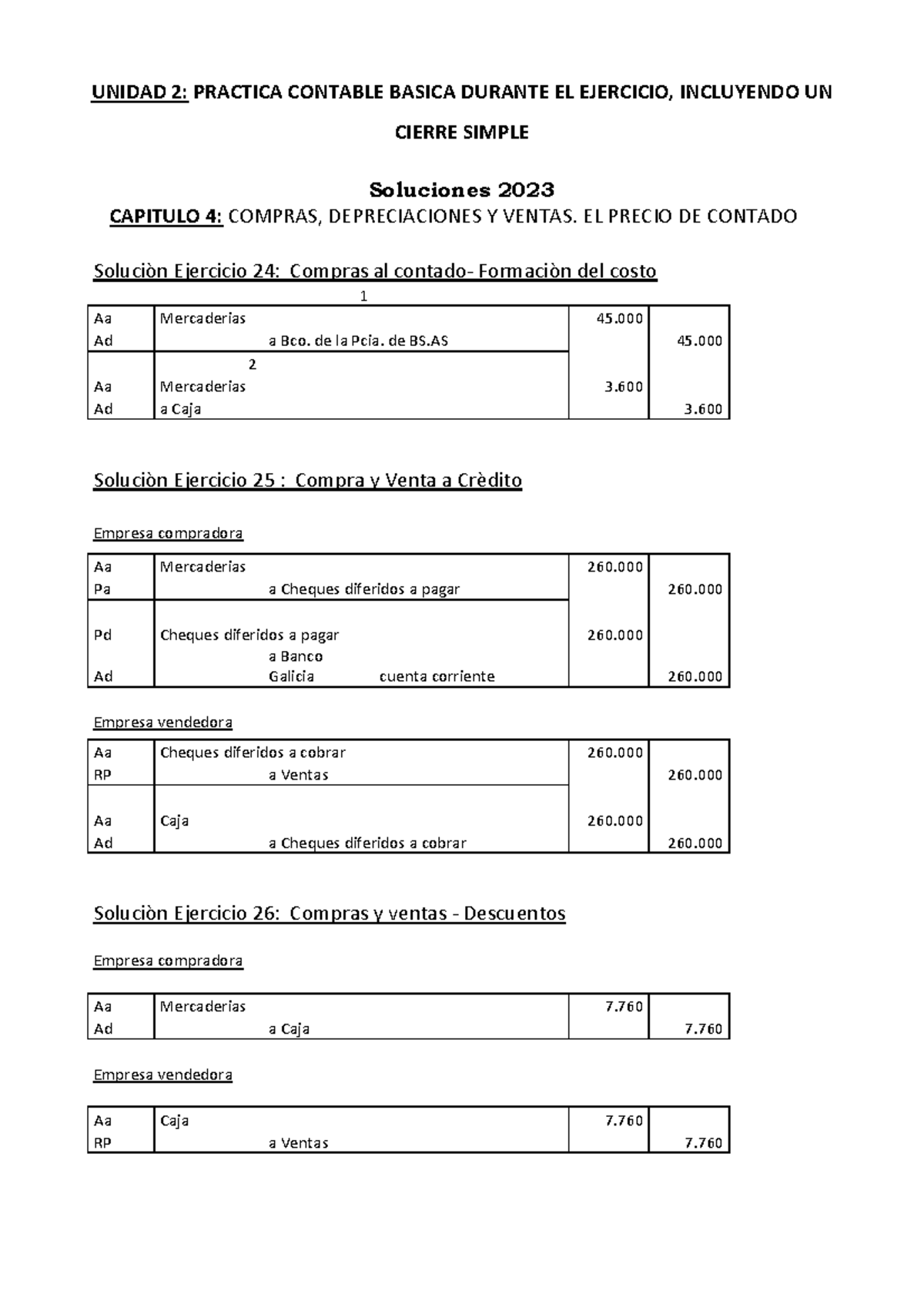 Solución GTP 2023- Capitulo 4 - UNIDAD 2: PRACTICA CONTABLE BASICA ...