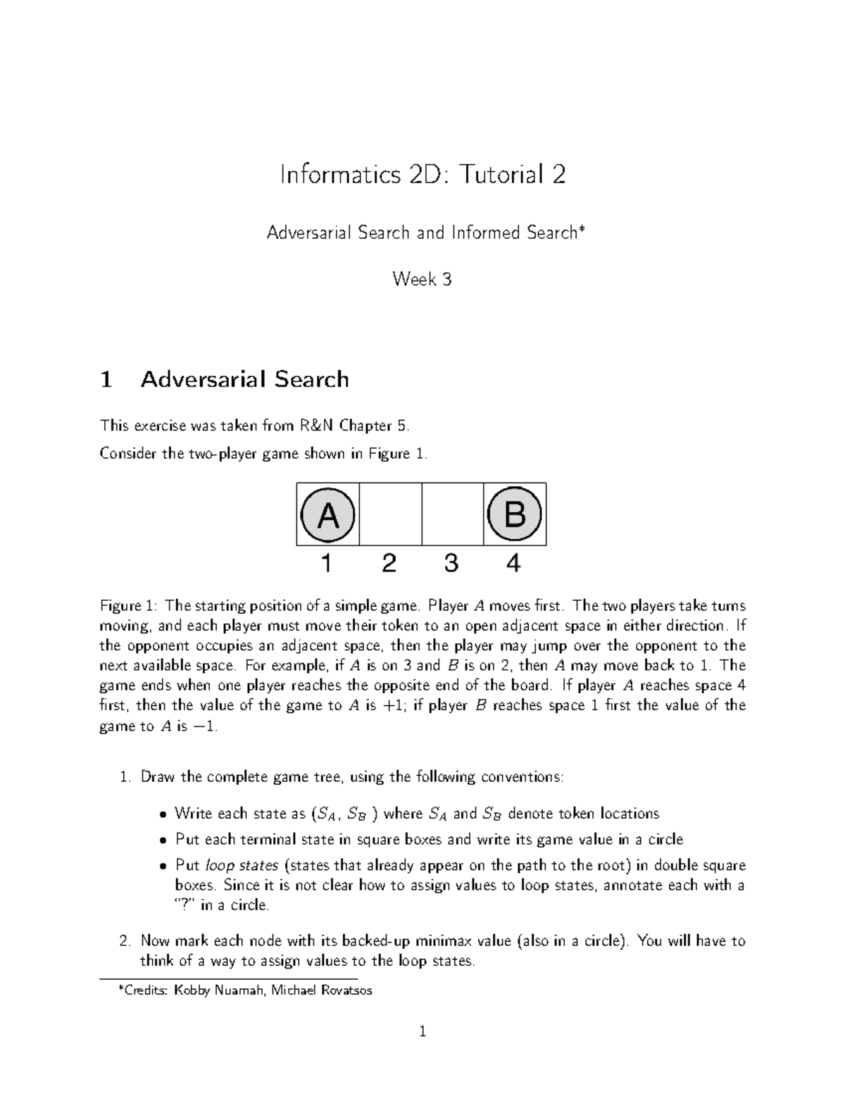 Inf2d-tutorial 2 - tutorial - Informatics 2D: Tutorial 2 Adversarial ...
