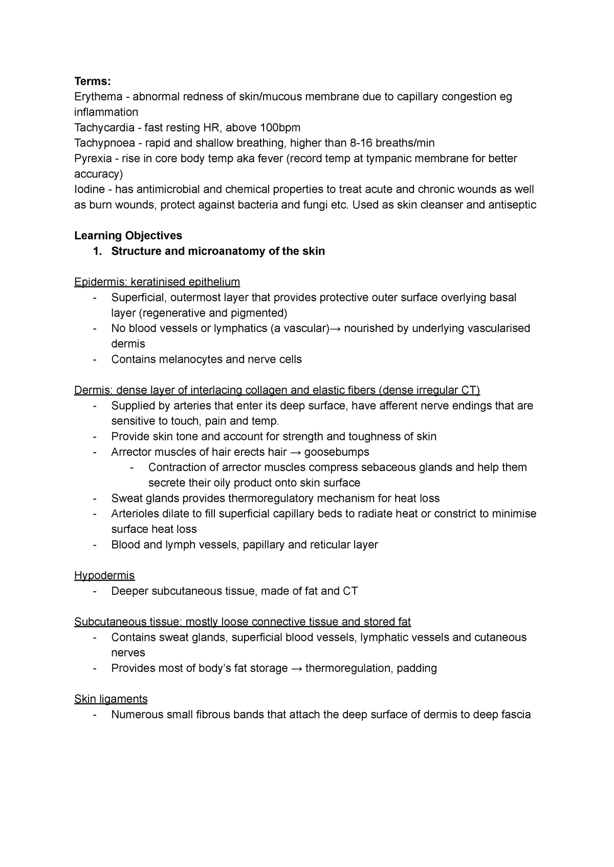 Week 8 (wound healing, skin, sepsis, alcoholism) - Terms: Erythema ...