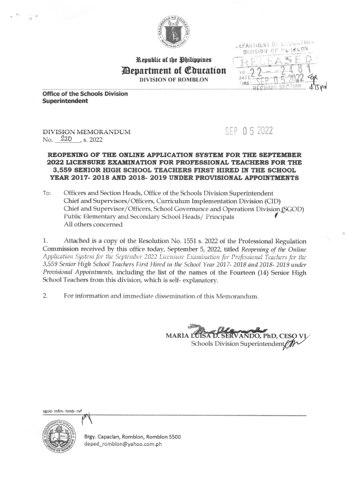 Div-Memo220-s-2022-Reopening-of-the-Online-Application-for-SHS-Teachers ...