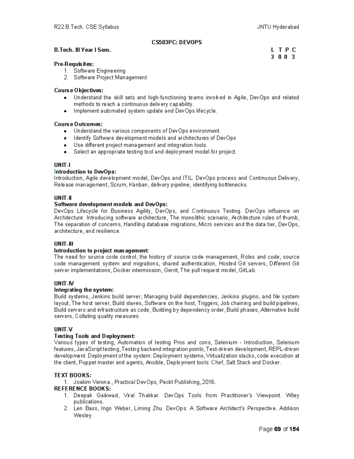 Devops Syllabus - R22 B. CSE Syllabus JNTU Hyderabad Page 69 Of 154 ...