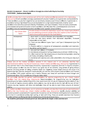 4324 Mod 07 Assignment Study Guide - Module 7 Assignment – Chronic ...