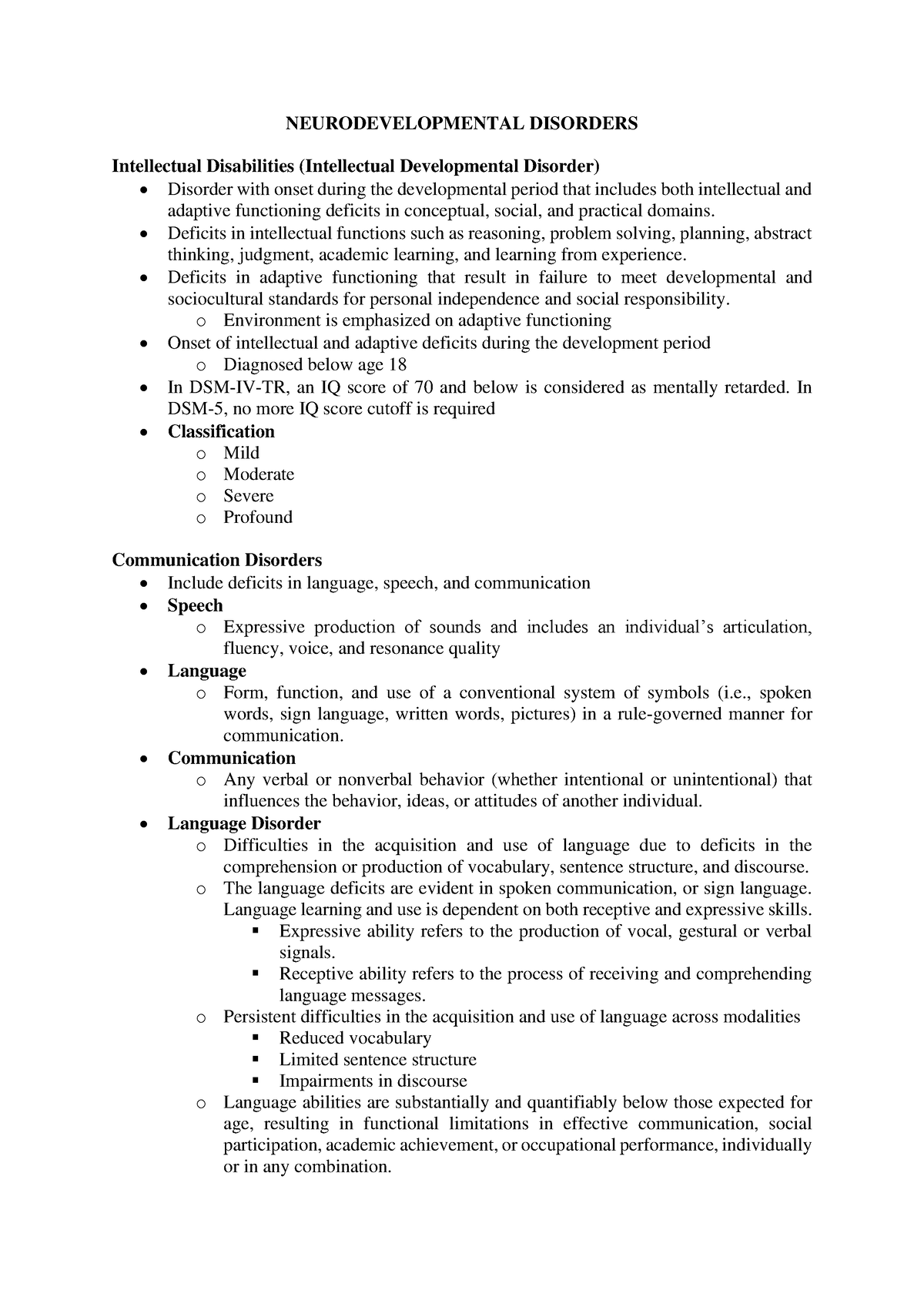 2021 - Neurodevelopmental_Disorders Notes - NEURODEVELOPMENTAL ...