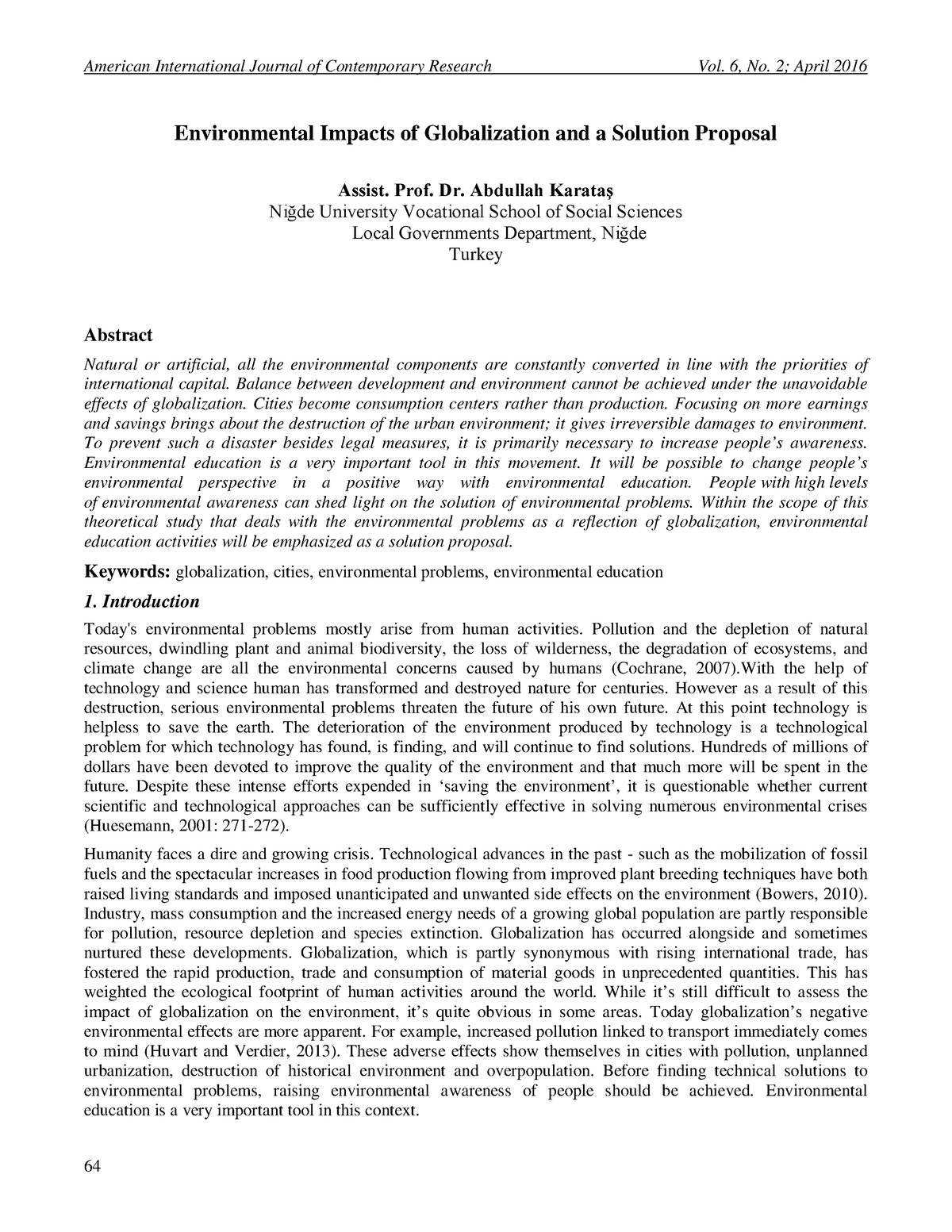 globalization research articles