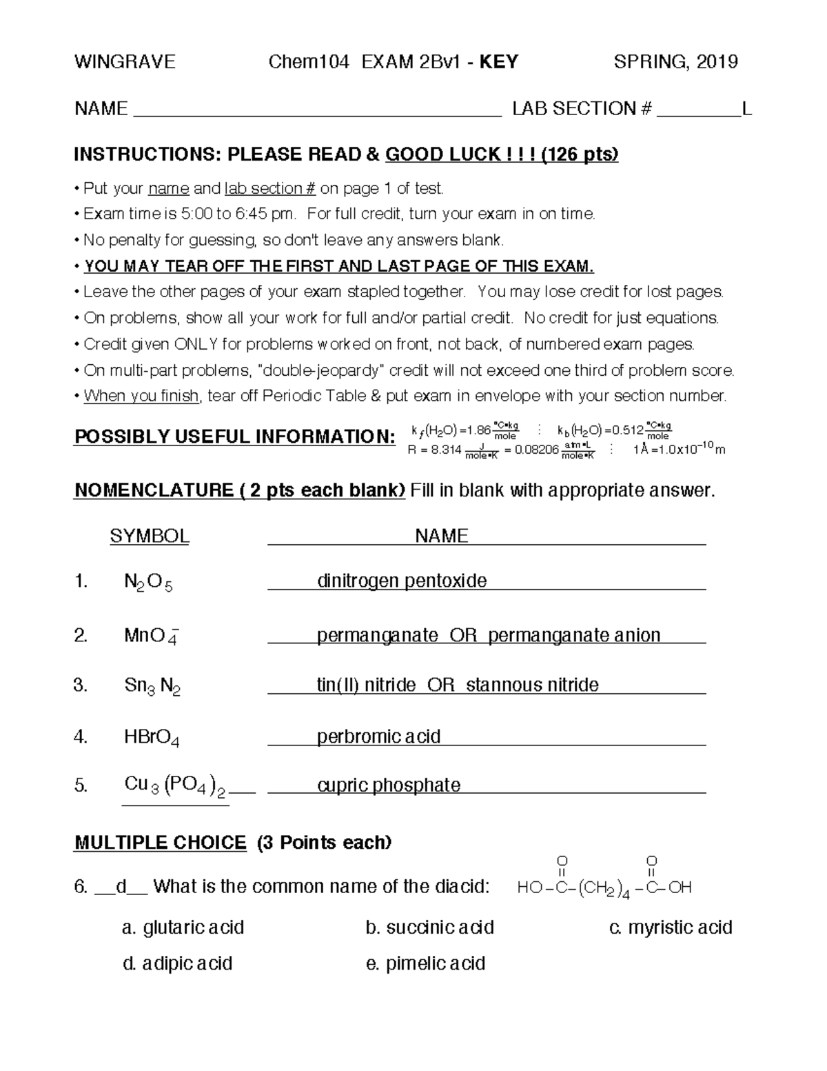 Exam2Bv1(104S19)-KEY - NAME ___________________________________ LAB ...