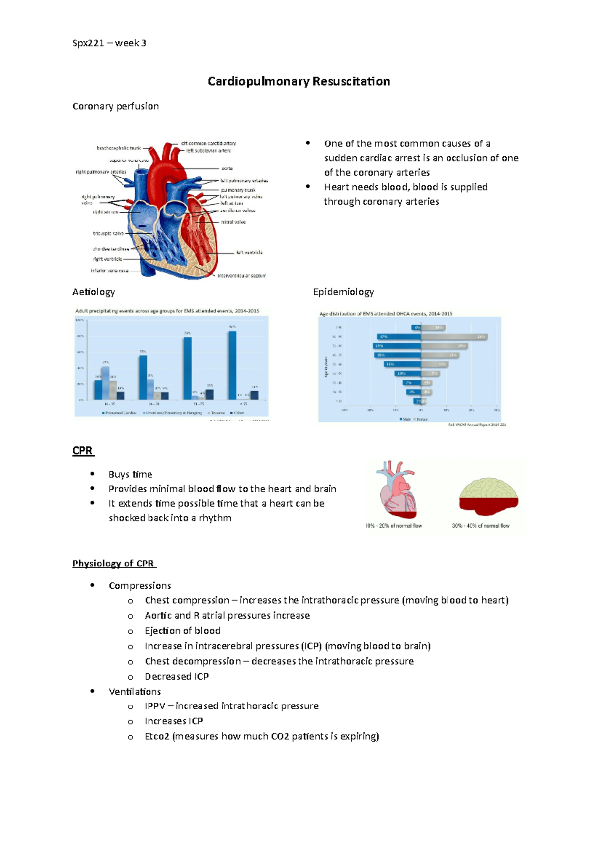 Week 3 lecture - Cardiopulmonary Resuscitaion Coronary perfusion One of ...