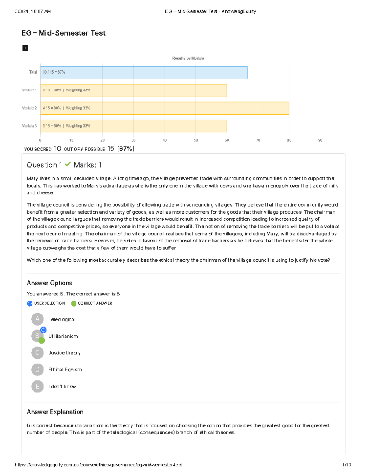 EG – Mid-Semester Test - Results - EG Mid-Semester Test YOU SCORED 10 ...