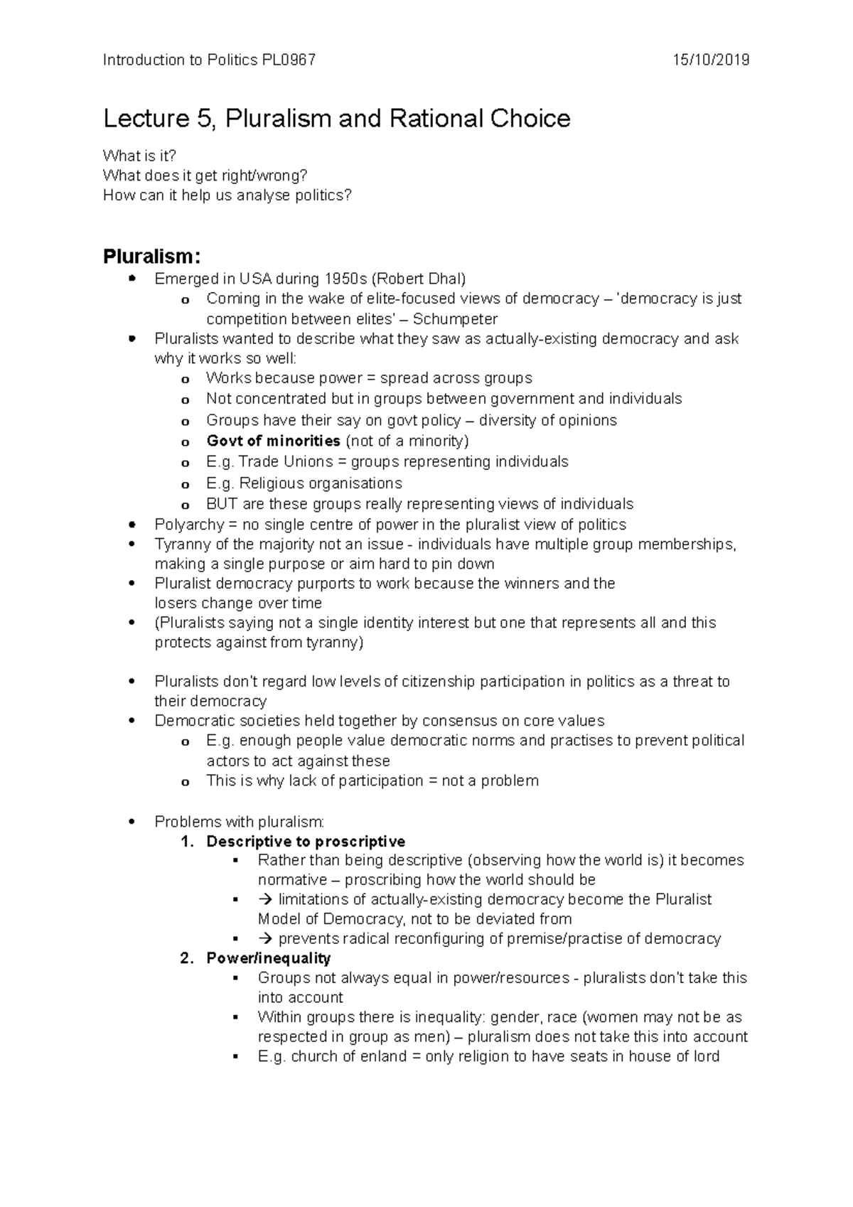 lecture-5-pluralism-and-rational-choice-lecture-5-pluralism-and