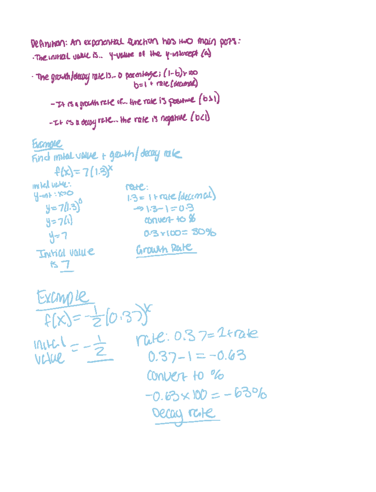 Expo Functions+ diagrams - eanition An exponentialfunction has two ...