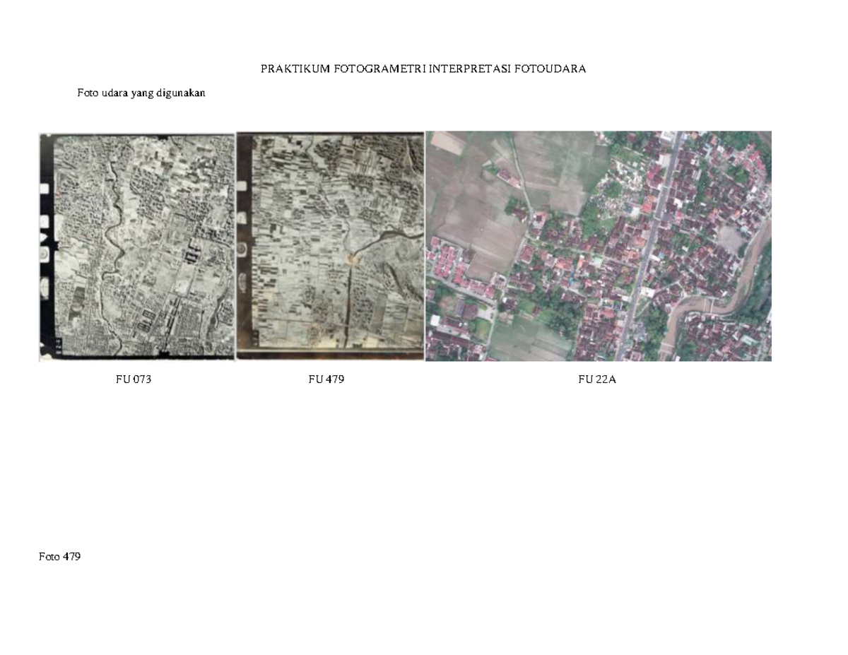 Interpretasi FOTO Udara - PRAKTIKUM FOTOGRAMETRI INTERPRETASI FOTOUDARA ...