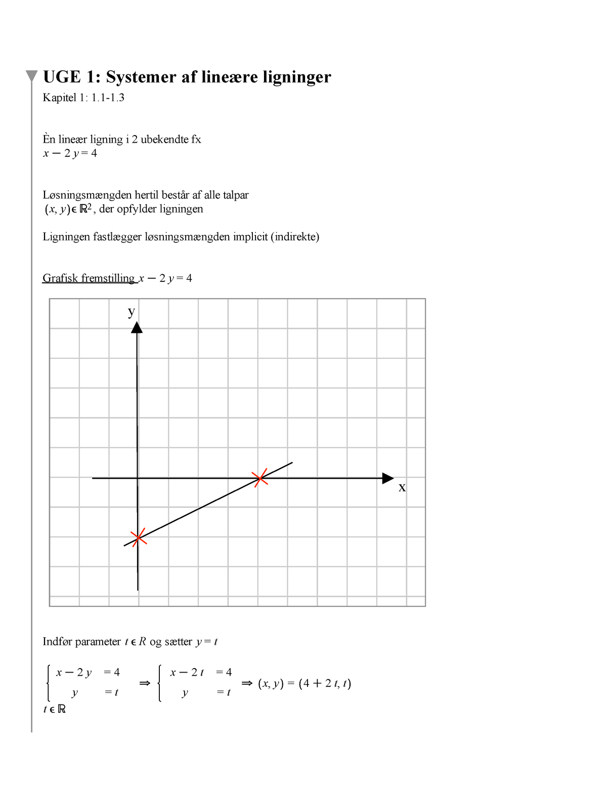 Videregående Matematik - UGE 1: Systemer Af Ligninger Kapitel 1 ...