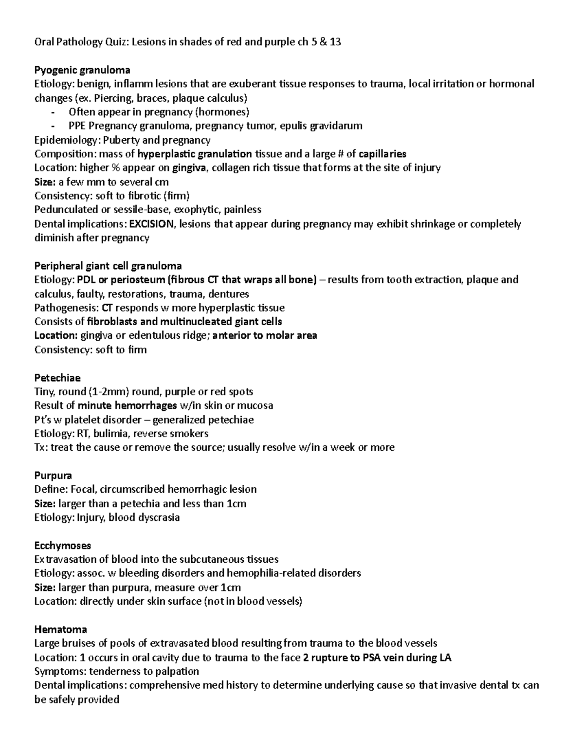 Oral Path Quiz ch 12 oral path ch 12 notes Oral Pathology Quiz