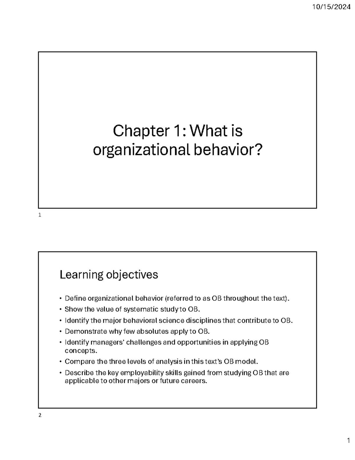 15 - abaccc - Chapter 1: What is organizational behavior? Learning ...