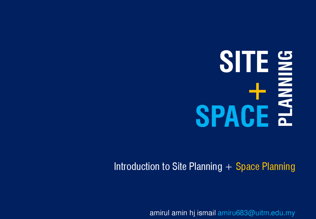 Site Planning + Space Planning - Introduction to Site Planning + Space ...