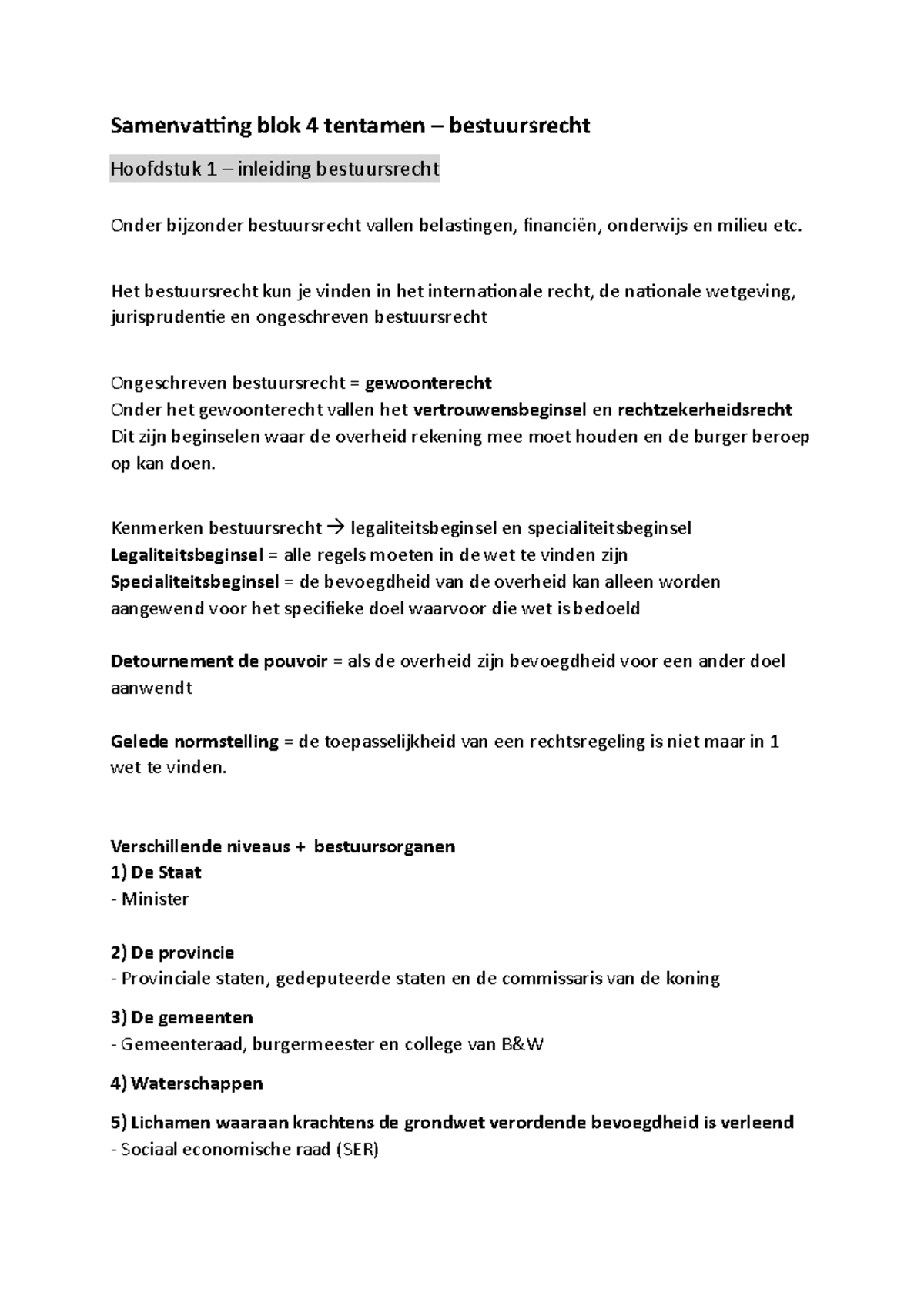 Blok 4 Bestuursrecht - Samenvatting Elferink - Samenvatting Blok 4 ...