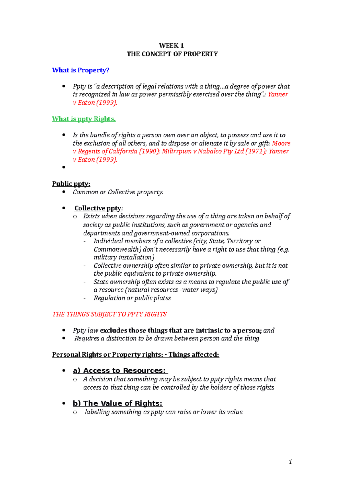 FPL - Personal notes-2 - Lecture notes 1 - 11 - WEEK 1 THE CONCEPT OF ...