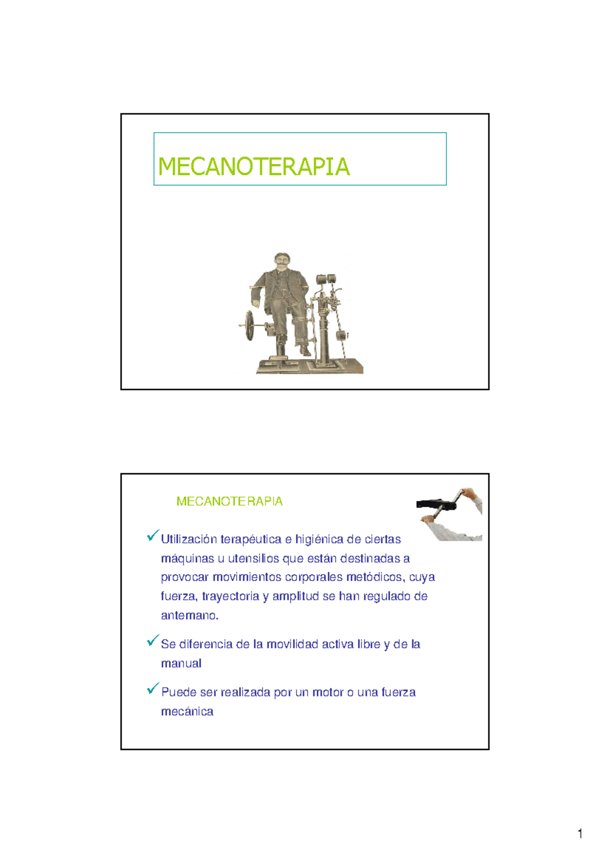 Resumen - Tema 14. Mecanoterapia - ####### MECANOTERAPIA Utilización ...