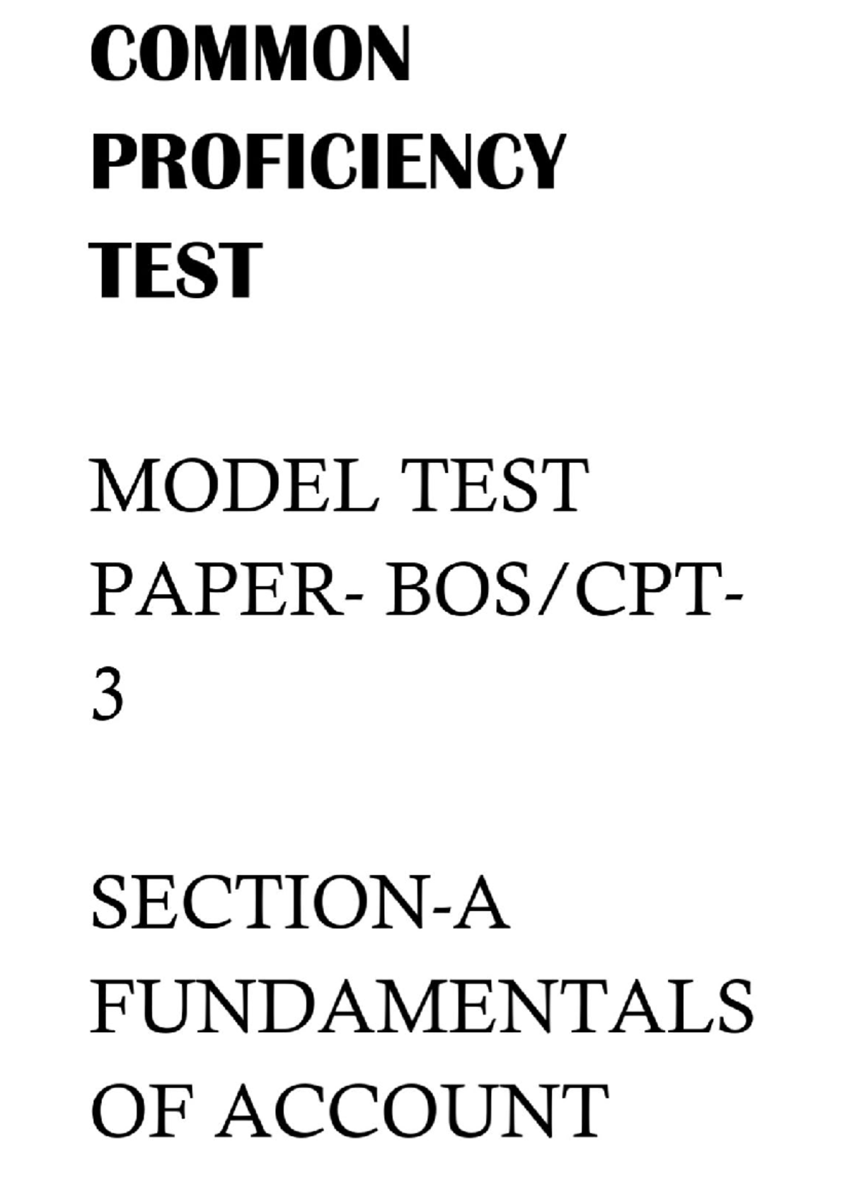 CPT SEC A - CPT is an entry level for Chartered Accountancy Course. It ...