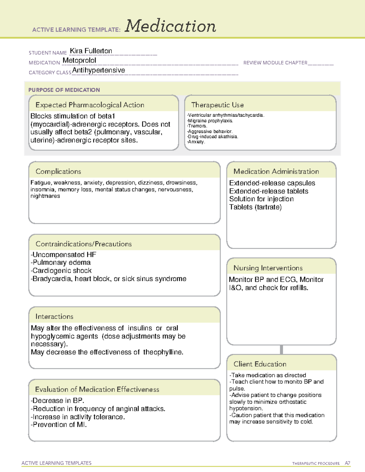 Ati Medication Template Albuterol Active Learning Templates Bank2home