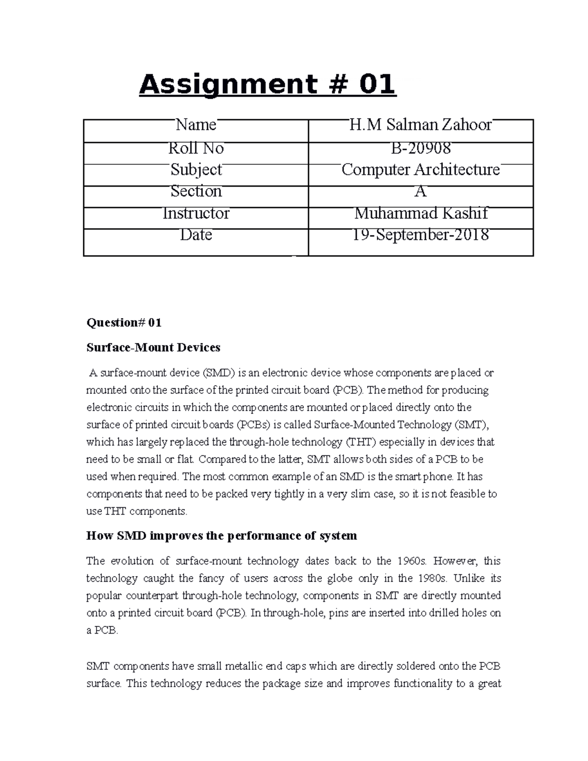 Assignment-01 SDM & IEEE 754 - Assignment 01 Name Roll No Subject ...