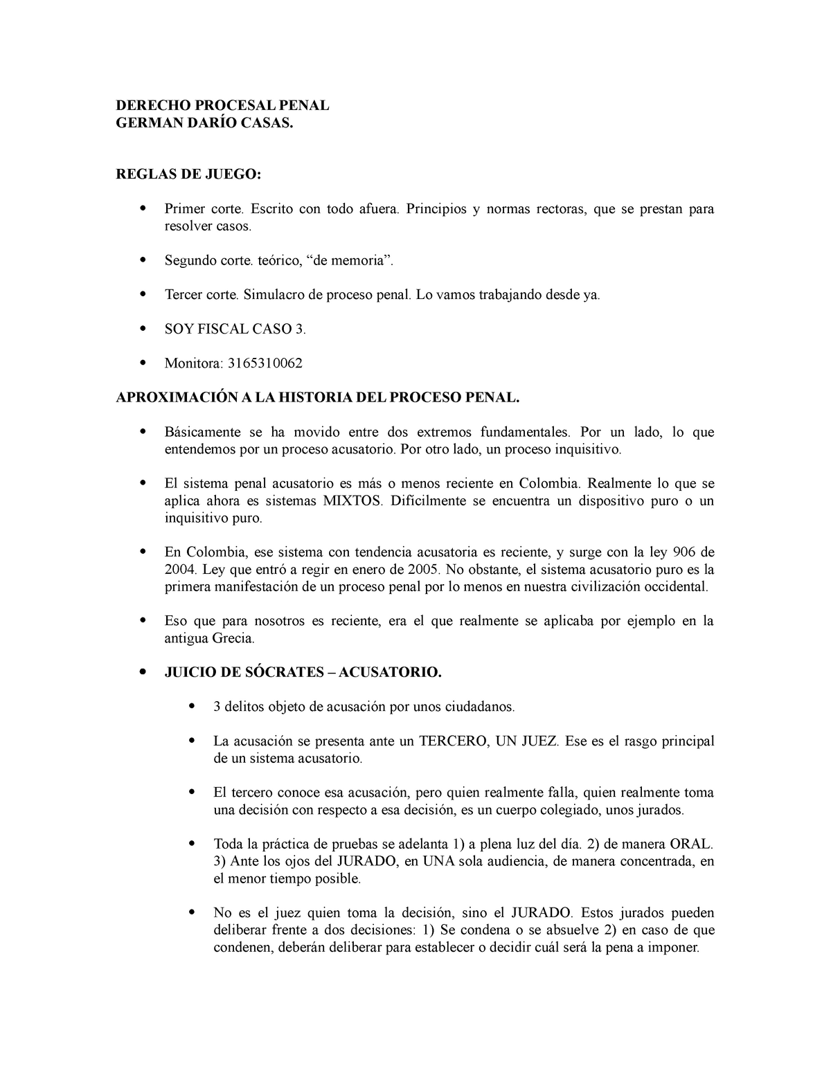 Derecho Procesal Penal Derecho Procesal Penal German Casas Reglas De Juego Primer Corte 5423