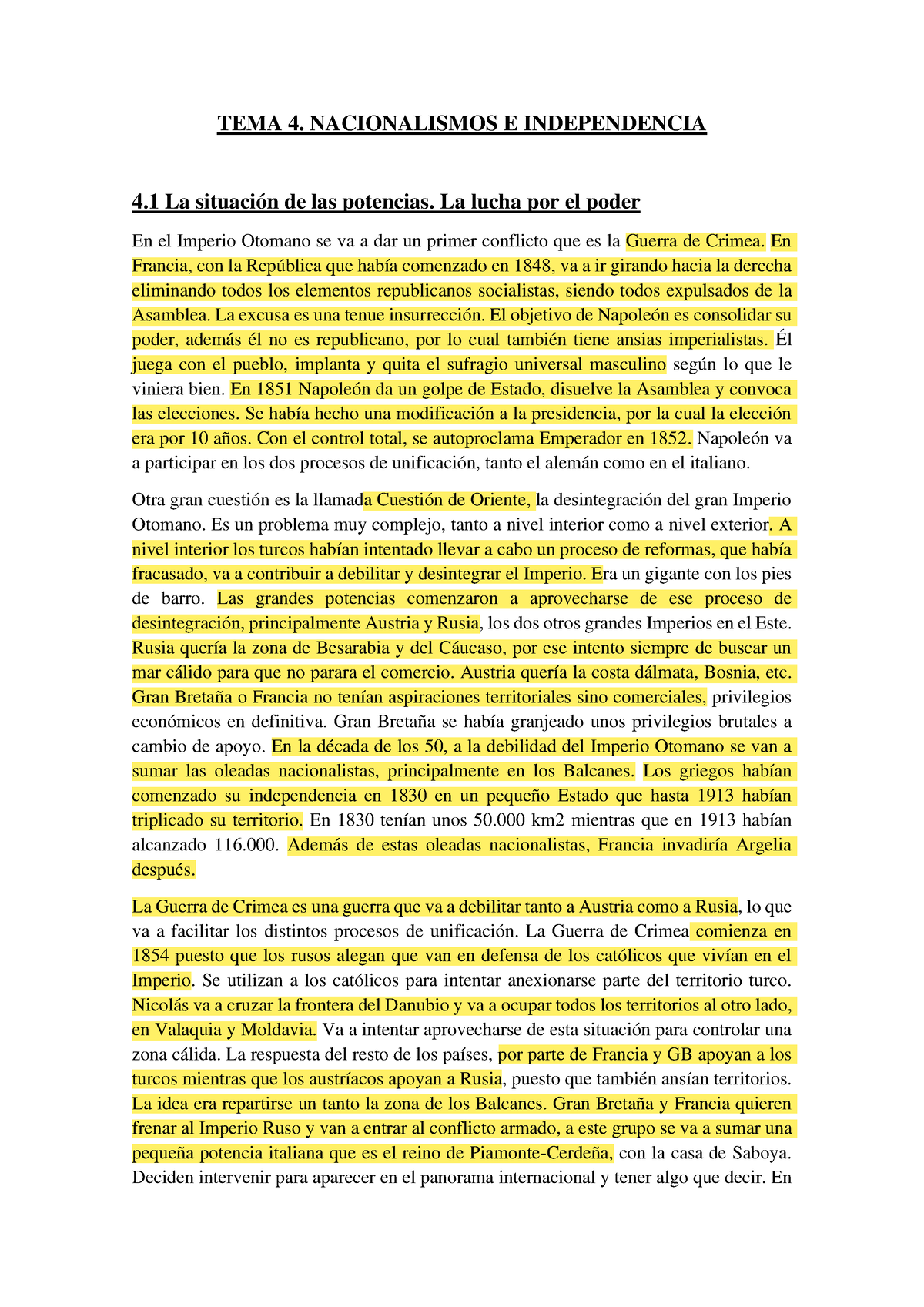 Tema 4. Nacionalismos E Independencia - TEMA 4. NACIONALISMOS E ...