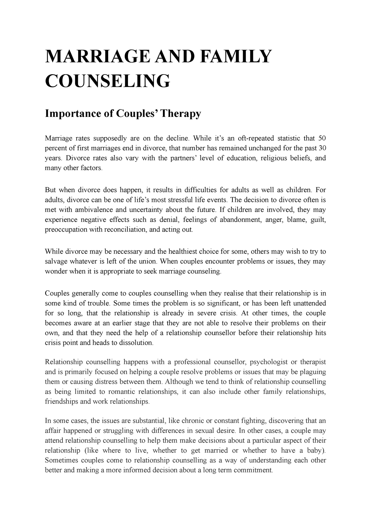 Relationship Counseling Utah County