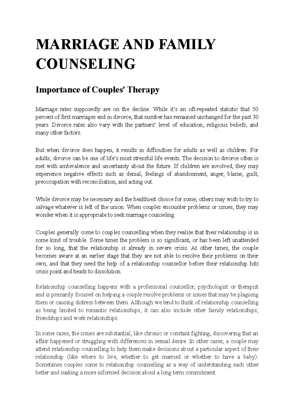 Relationship Counseling Utah County