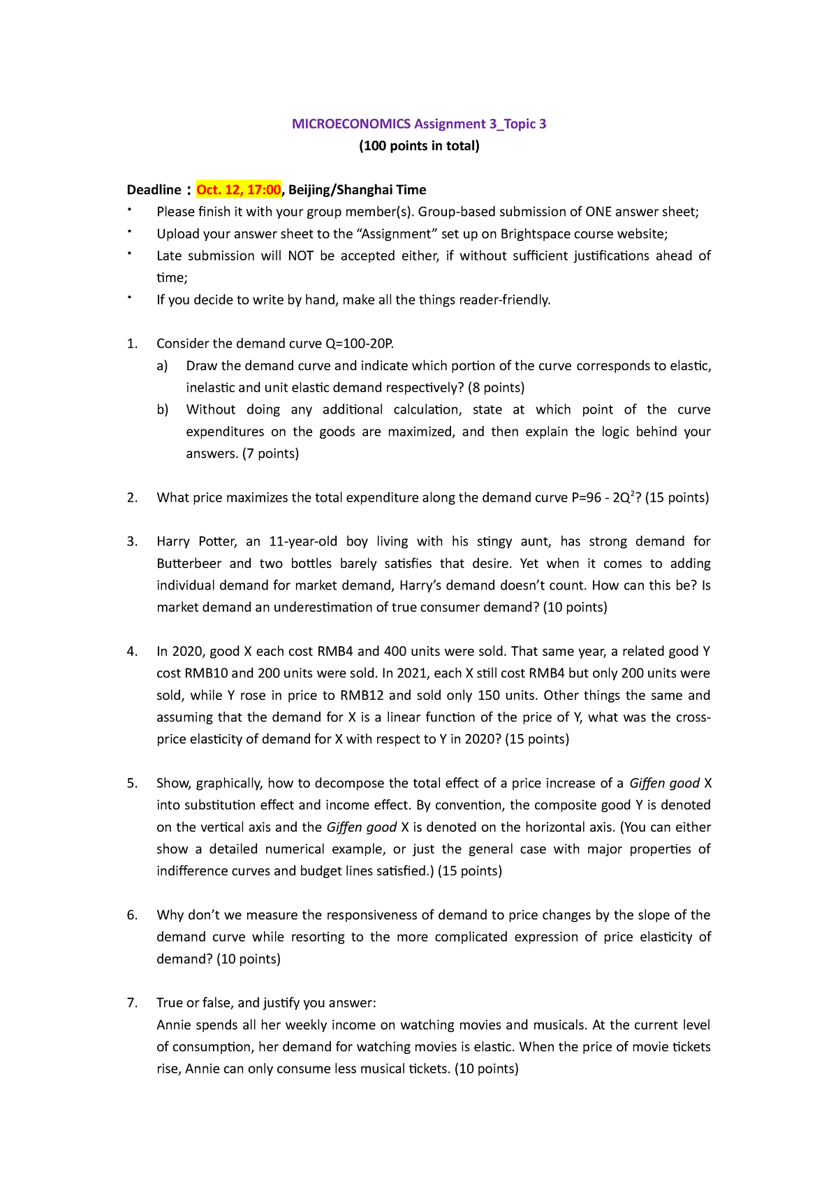 cengage microeconomics chapter 3 homework answers