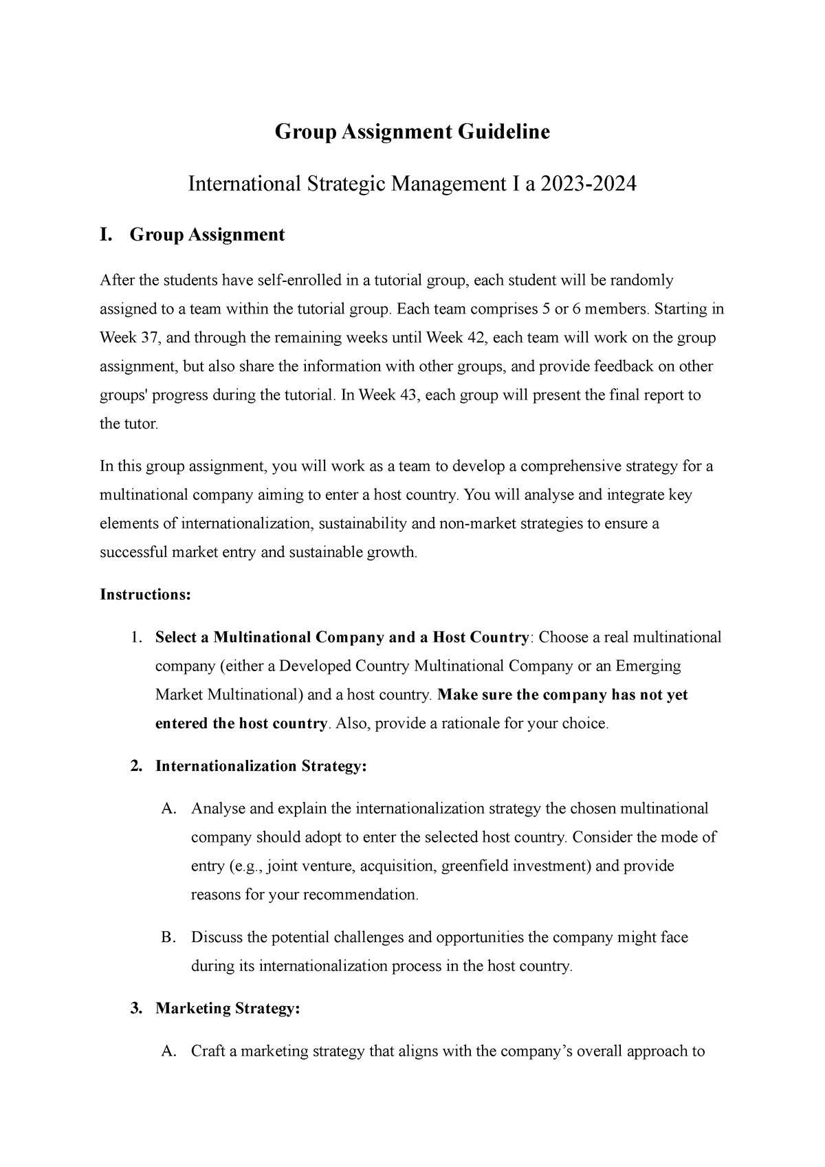 strategic management group assignment