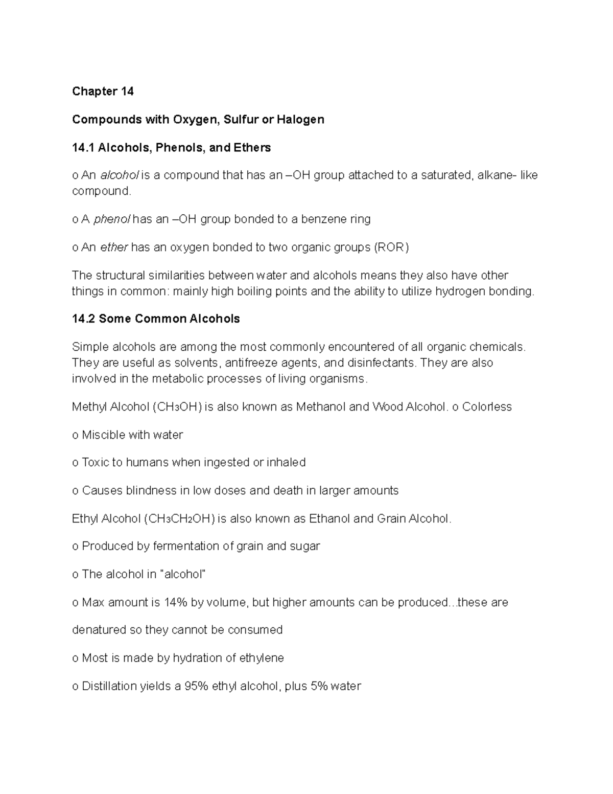 Chapter 14 - Chemistry notes, Professor Rollin - Chapter 14 Compounds ...