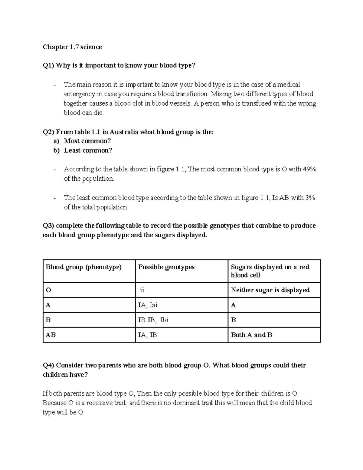 Chapter 1.7 - Science - Lecture Notes 1-4 - Chapter 1 Science Q1) Why ...