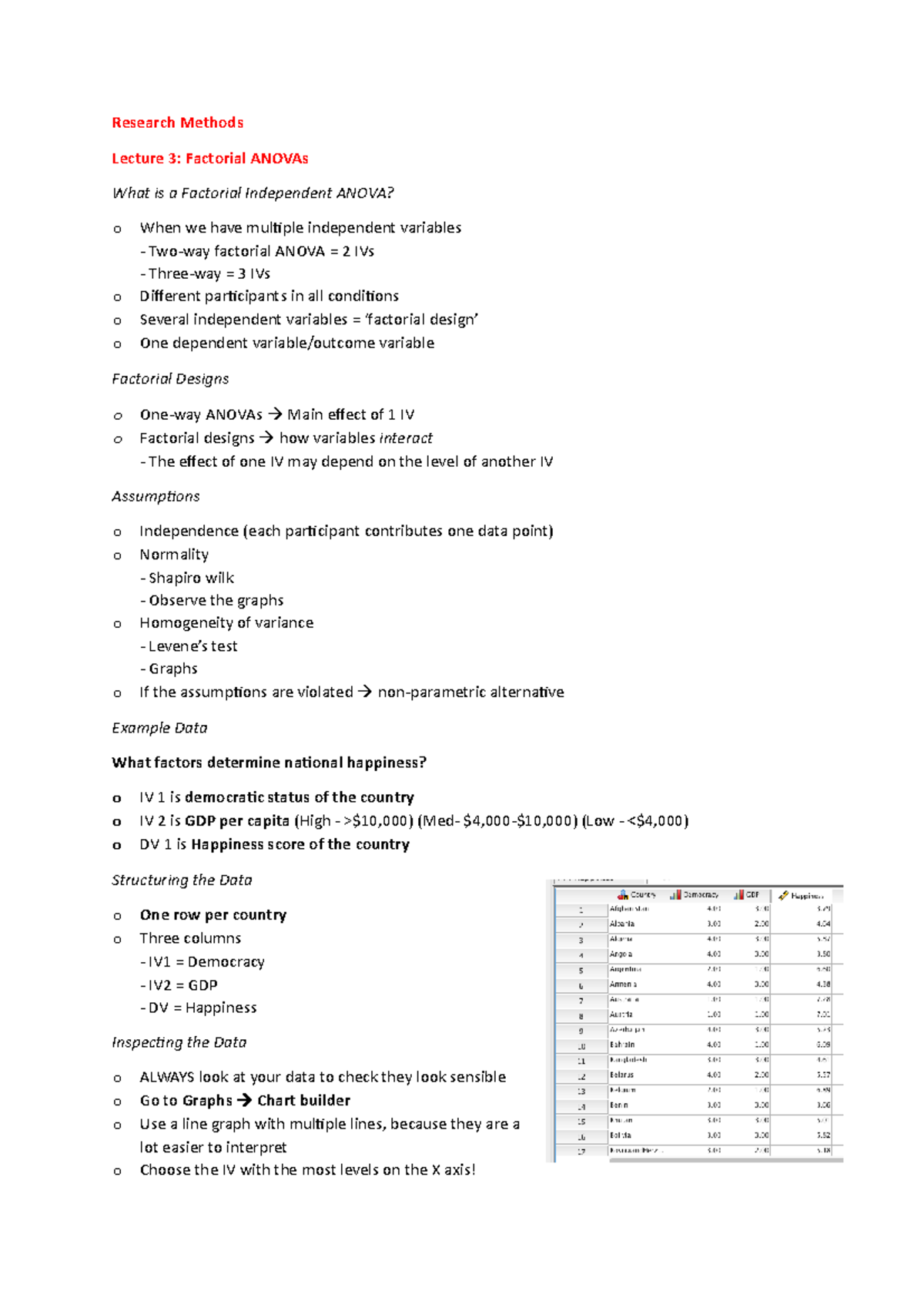 Lecture 7 - Factor Analysis Anova - PSY00001I - York - Studocu
