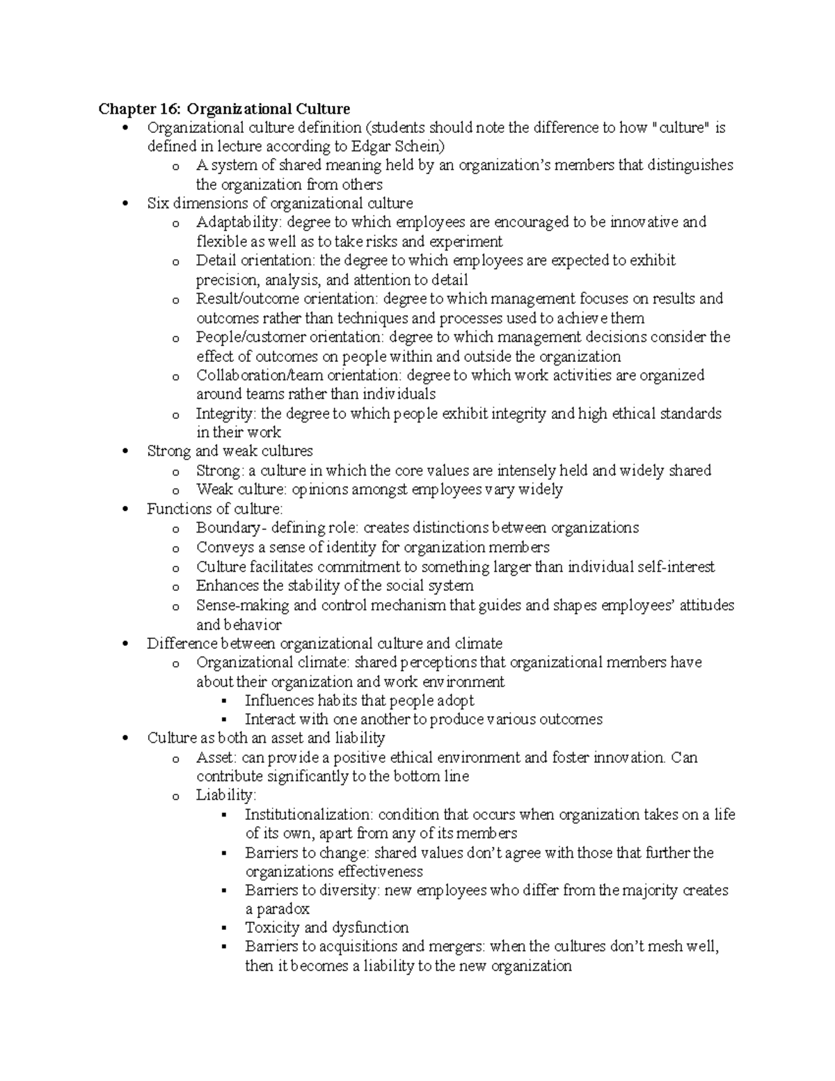 Chapter 16 - Organizational Behavior - Chapter 16: Organizational ...