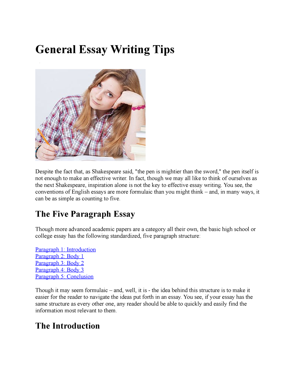 general essay writing