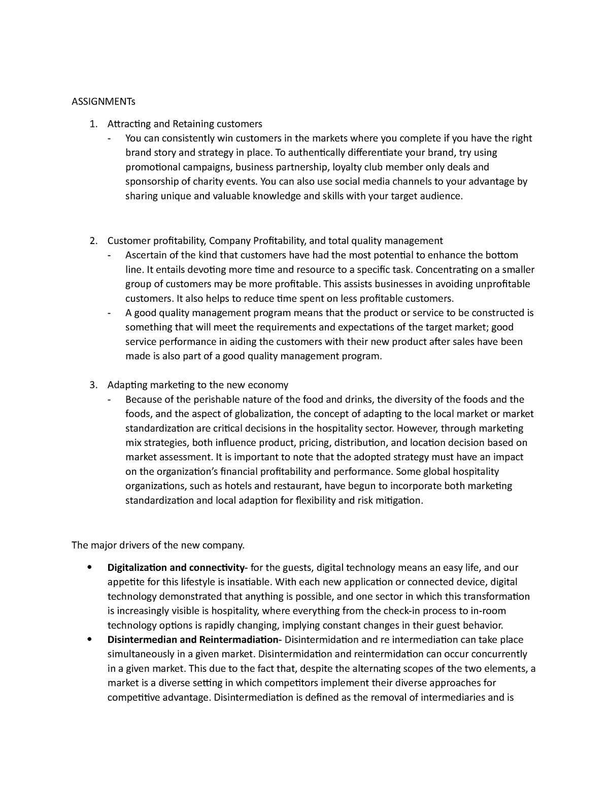 Tourism AND Hospitality Marketing Assignment - ASSIGNMENTs Attracting ...