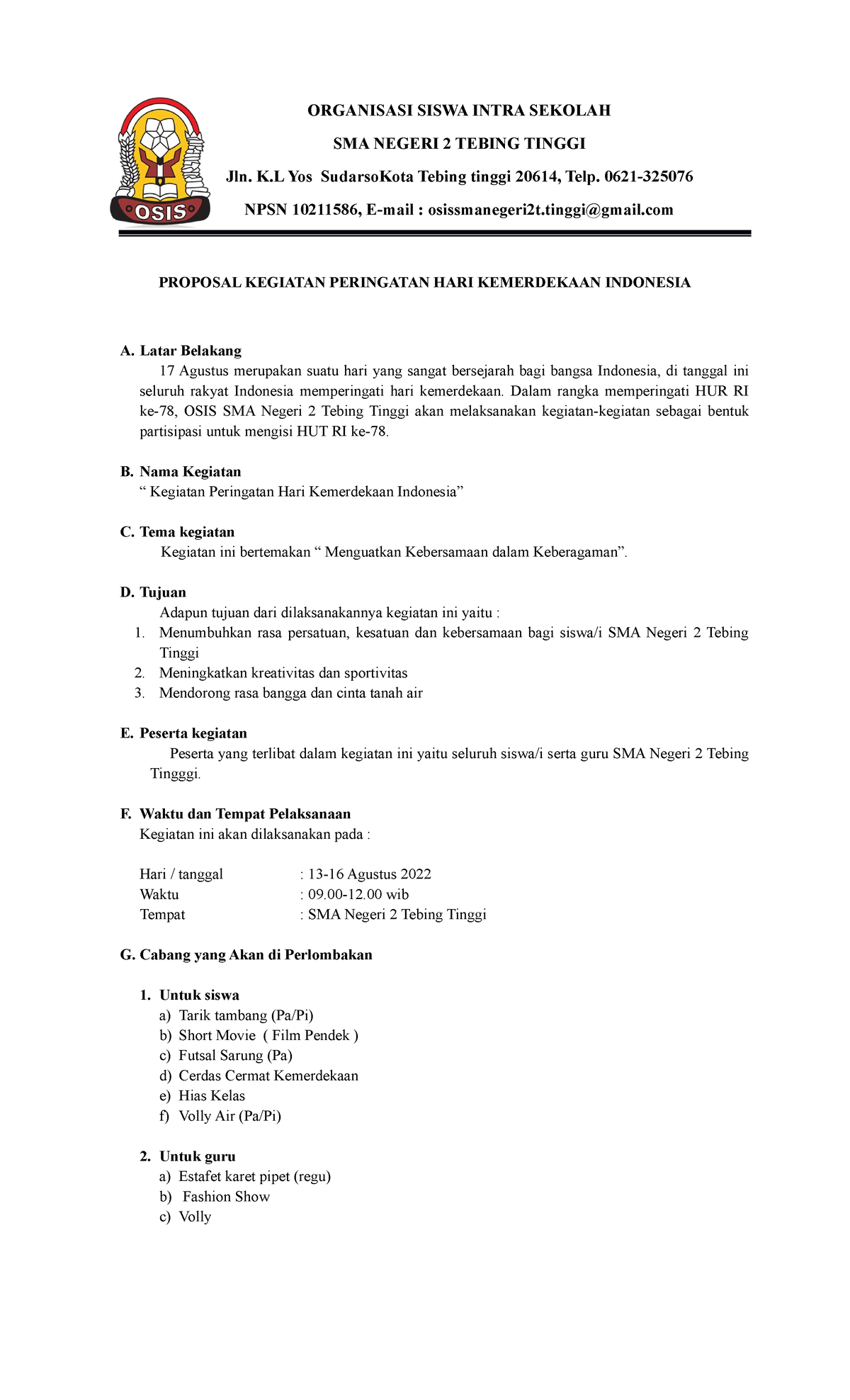 Proposal 17 agustus 2023 organisasi siswa intra sekolah sma negeri 2