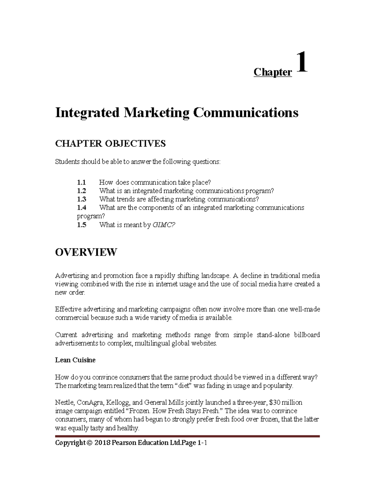 Chapter 1 test bank - IMC - Chapter 1 Integrated Marketing ...