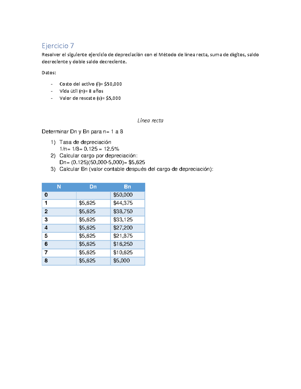 Ingenieria Economica - Ejercicio 7 Resolver El Siguiente Ejercicio De ...