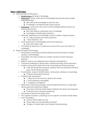 Test 3 Cog Psych Lecture Notes - 10/6 Lecture – Memory Day 1 Memory ...