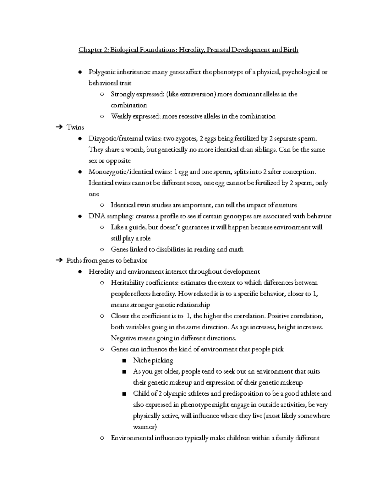 Chapter 2 - Human Development - Chapter 2: Biological Foundations ...