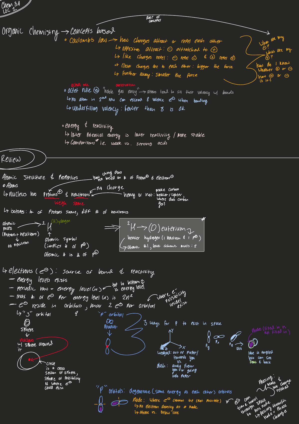 Lecture 01 - Intro, Review, Bond-Line and Formal Charge - CHEM 3A - Studocu