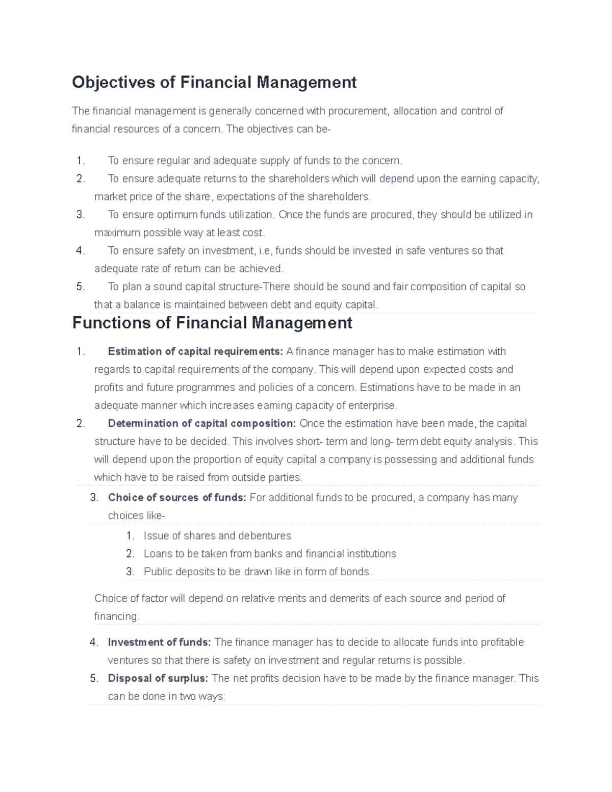 Objectives of Financial Management - The objectives can be- To ensure ...